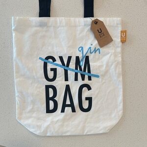 Gin/gym White and Black Tote Bag